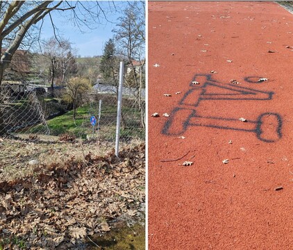Atletska steza_ŠC Ptuj_vandalizem