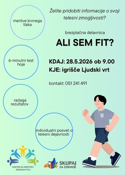 Brezplačna delavnica Ali sem fit