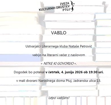 Literrani večer Nitke ki govorijo