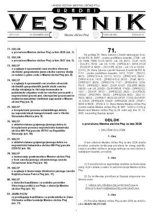 URADNI VESTNIK MESTNE OBČINE PTUJ, ŠT. 15/2025
